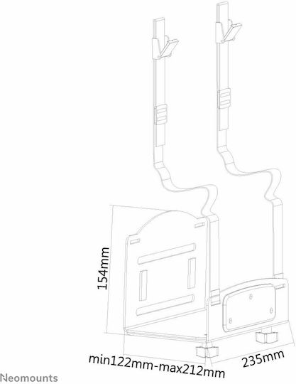 Neomounts Wandmontierte Computer-Turm Basis CPU-W100Schwarz