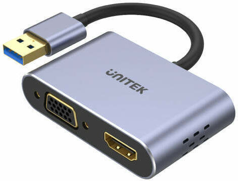 Unitek Converter USB-A male to HDMI / VGA female Gray 1pcs V1304A