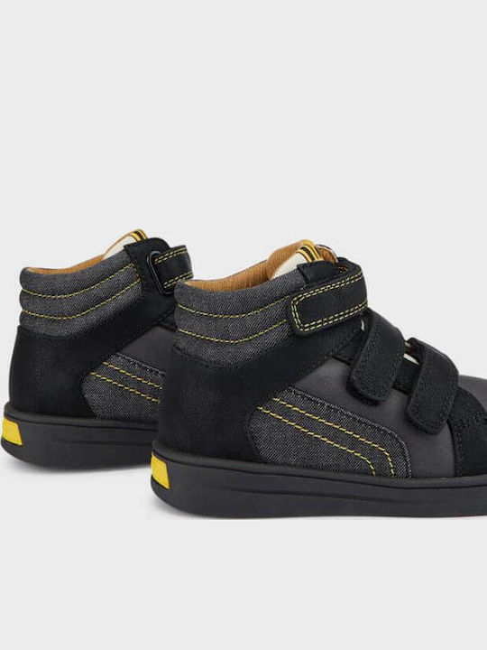 Παιδικά Sneakers High με Σκρατς Μαύρα