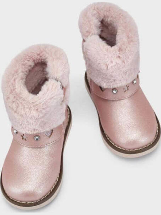 Anatomisch Lederne Kinderstiefeletten mit Reißverschluss Rosa