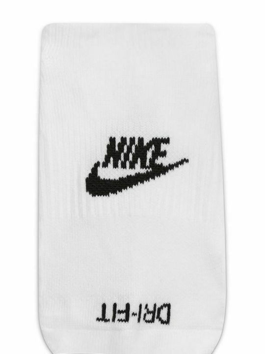Nike Everyday Plus Cushioned Αθλητικές Κάλτσες Λευκές 3 Ζεύγη