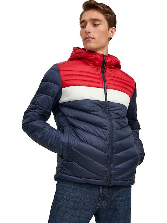 Jacke Puffer Navy Red