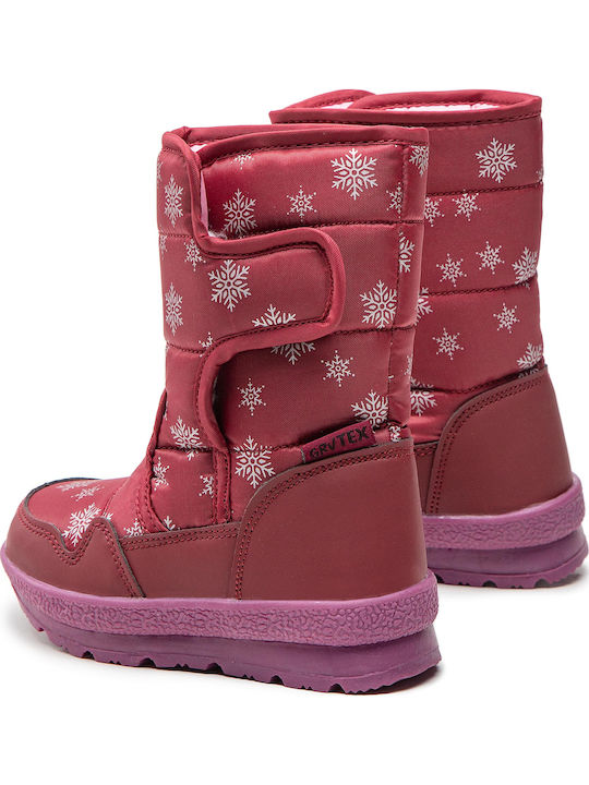 Kids Snow Boots with Zipper Burgundy