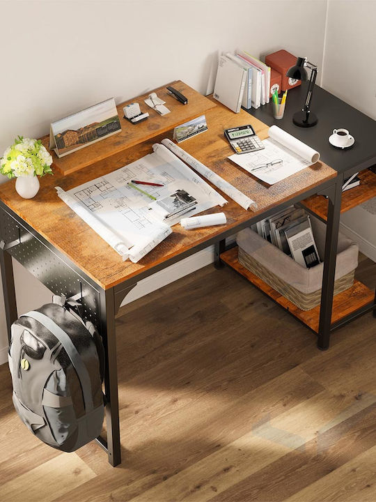 Birou ZX-SS120B-RBB Din Lemn Maro Cu Picioare Metalice 120x60x76,2cm