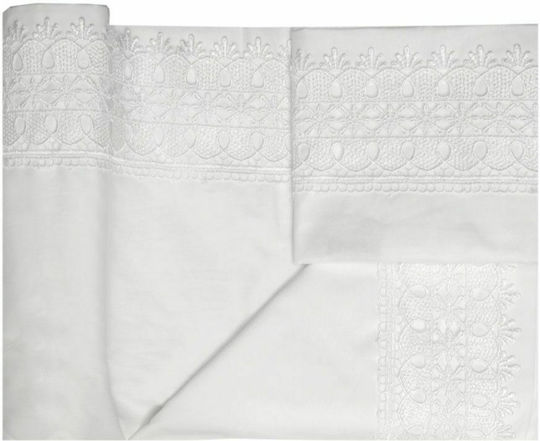 Viopros Νο4 Νυφικό Σετ 4τμχ με Δαντέλα Λευκό 240x265cm Viopros Νο4 Νυφικό Σετ 4τμχ με Δαντέλα Λευκό 240x265cm
