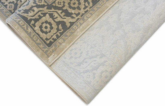 Klonaras 4435 Modern Velvet Bedroom Rugs Set Velvet Grey / Beige 3pcs
