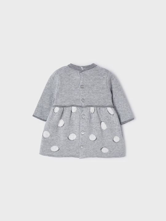 Mayoral Kids Dress Long Sleeve Gray