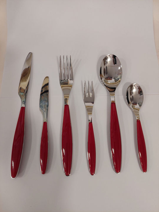 Guzzini Set de Tacâmuri Inoxidabil Roșii 36buc