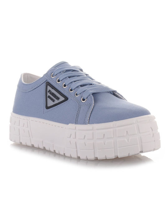 Famous Shoes Damen Flatforms Sneakers Blau