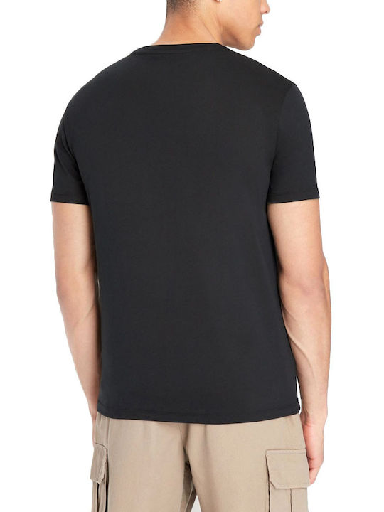 Armani Exchange T-shirt Bărbătesc cu Mânecă Scurtă Negru