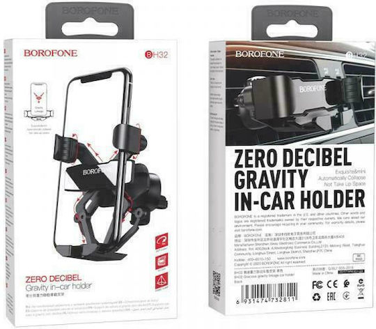 Borofone BH32 Car Mobile Mount 4.7" - 6.7" with Adjustable Hooks Black