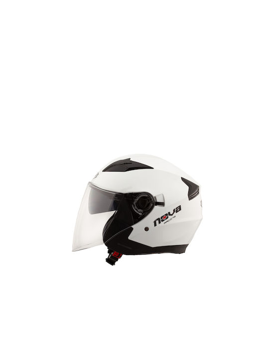 Nova Racing N211 Jet Helmet ECE 22.05 1250gr White Gloss