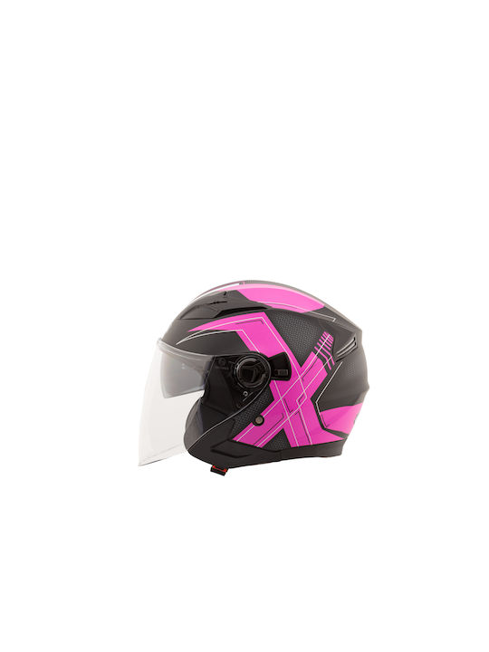 Nova Racing N211 Xcode Black/Pink Motorcycle Helmet Jet ECE 22.05 1250gr