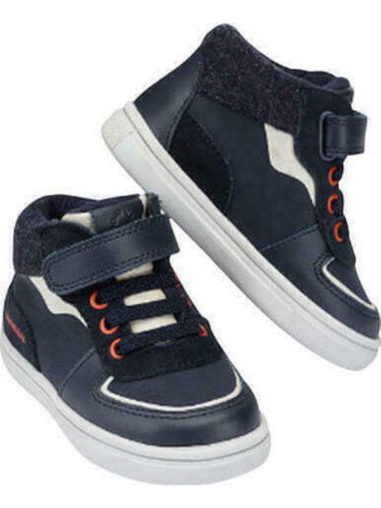 Παιδικά Sneakers High με Σκρατς Navy Μπλε
