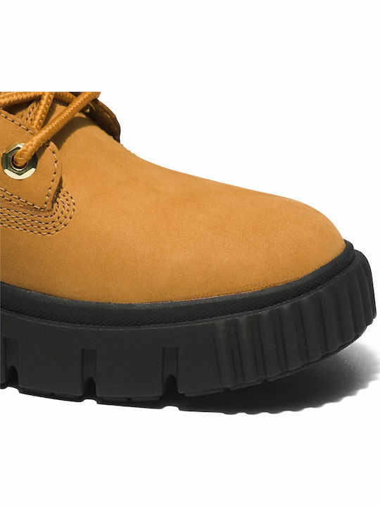 Greyfield Leder Stiefeletten Damen Gelb