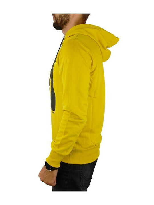 Paco & Co Men's Sweatshirt with Hood and Pockets Yellow