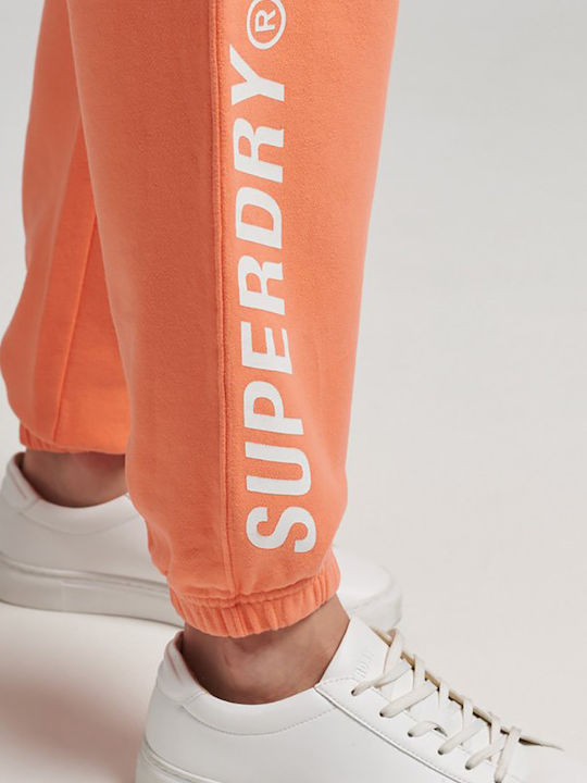Code Core Sport Παντελόνι Φόρμας με Λάστιχο Πορτοκαλί