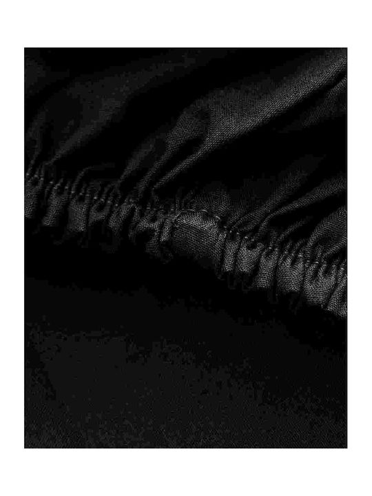 My Home Luxury Sheet Sets Queen with Elastic 160x200+25cm. Monochrome Black 4pcs
