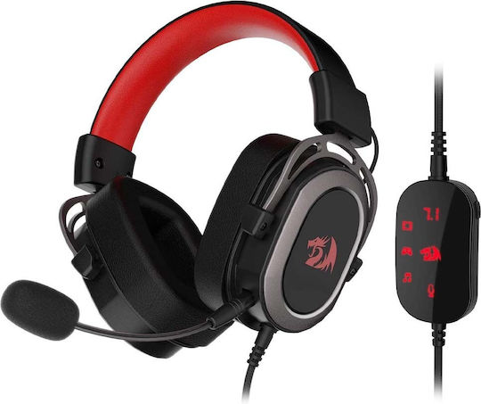 Redragon HHA1 2in1 Over Ear Gaming Headset με σύνδεση USB Κόκκινο