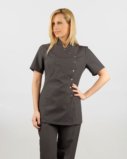 Ayo Ling Lee Women's Gray Medical Jacket Cotton and Polyester
