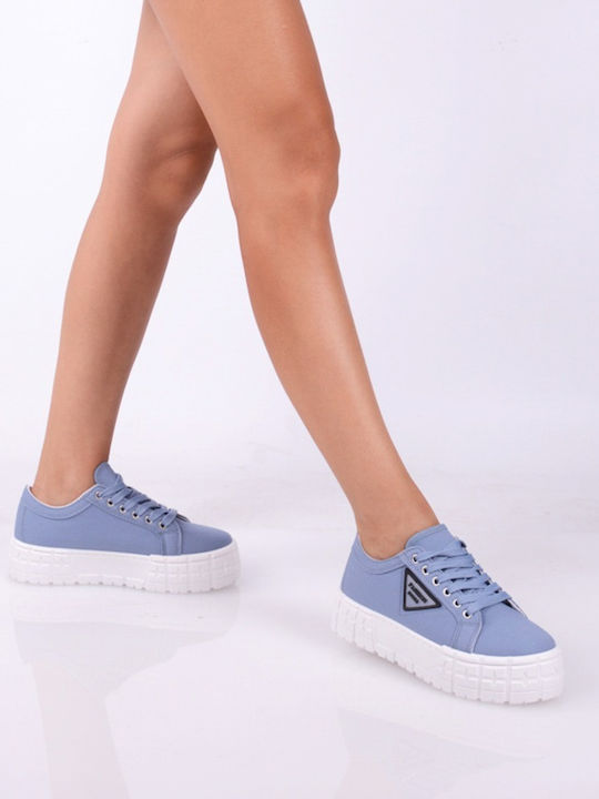 Damen Flatforms Sneakers Blau
