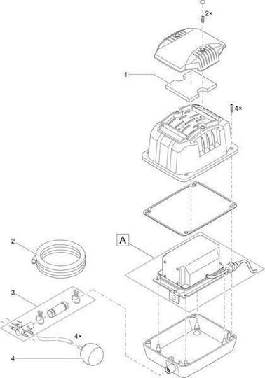 Pontec PondoAir Set 3600 Αεραντλία Ενυδρείου με 4 Εξόδους και Μέγιστη Ταχύτητα Ροής 3600lt/h
