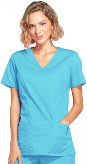 Cherokee 4728 Medizinische Bluse Türkis aus Baumwolle und Polyester