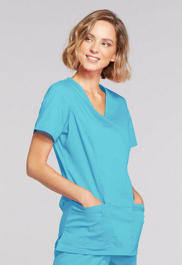 Cherokee 4728 Medizinische Bluse Türkis aus Baumwolle und Polyester