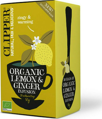 Clipper Lemon & Ginger Herbs Blend Organic Product 20 Bags 50gr