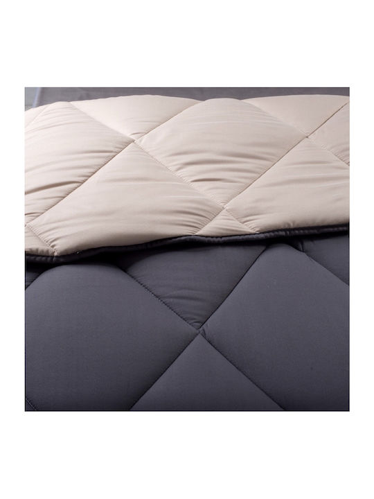 My Home Luxury Duvet Set Queen 220x240cm Isabel Black / Beige 4pcs