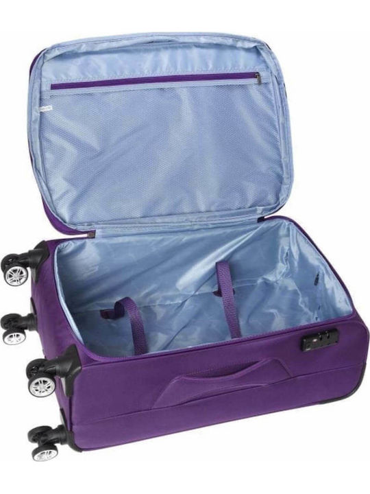 Diplomat Medium The Atlanta Collection Medium Fabric Purple Suitcase With 4 Wheels Height 68cm