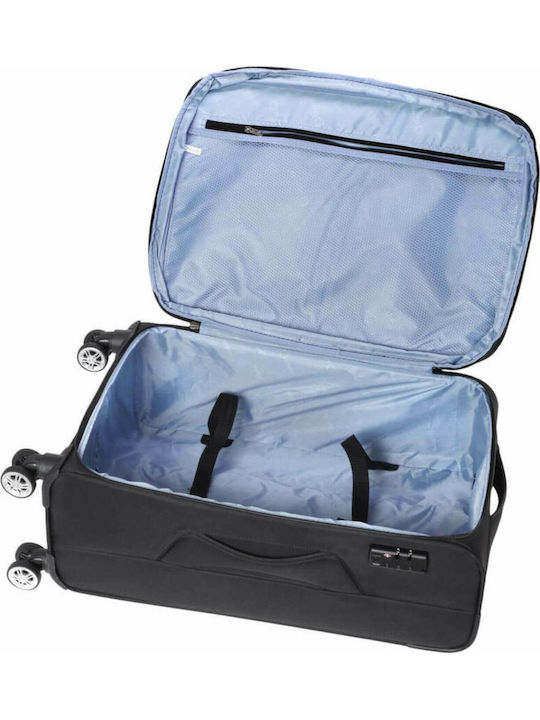 Diplomat Medium The Atlanta Collection Medium Fabric Black Suitcase With 4 Wheels Height 68cm