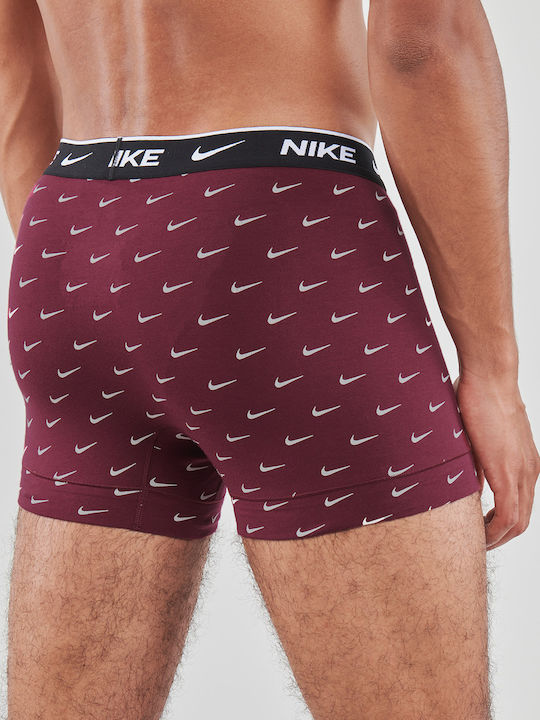 Men's Boxers Blue/Bordeaux with Patterns 3Pack