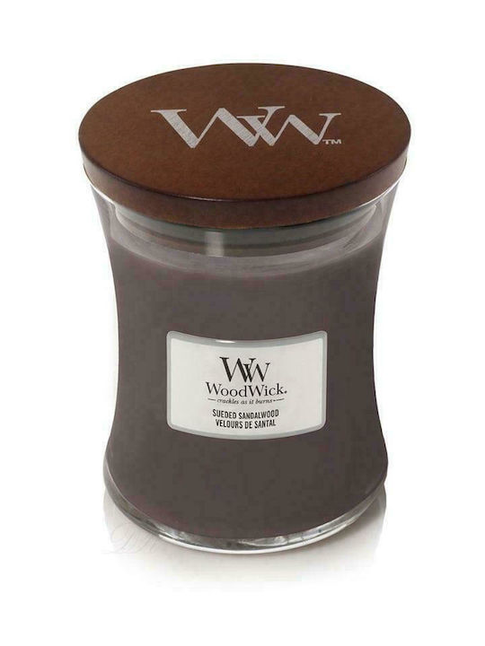 WoodWick Αρωματικό Κερί σε Βάζο με Άρωμα Suede & Sandalwood 275gr