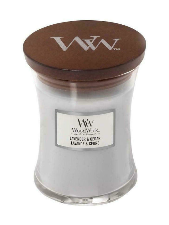 WoodWick Scented Candle Jar with Scent Lavender & Cedar White 275gr 1pcs