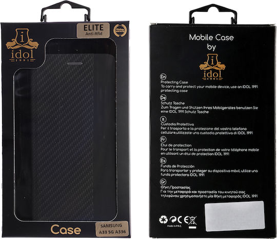 Idol 1991 Elite Anti-RFID Book Δερματίνης Μαύρο (Galaxy A33 5G)