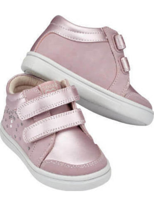 Παιδικά Sneakers High με Σκρατς Ροζ