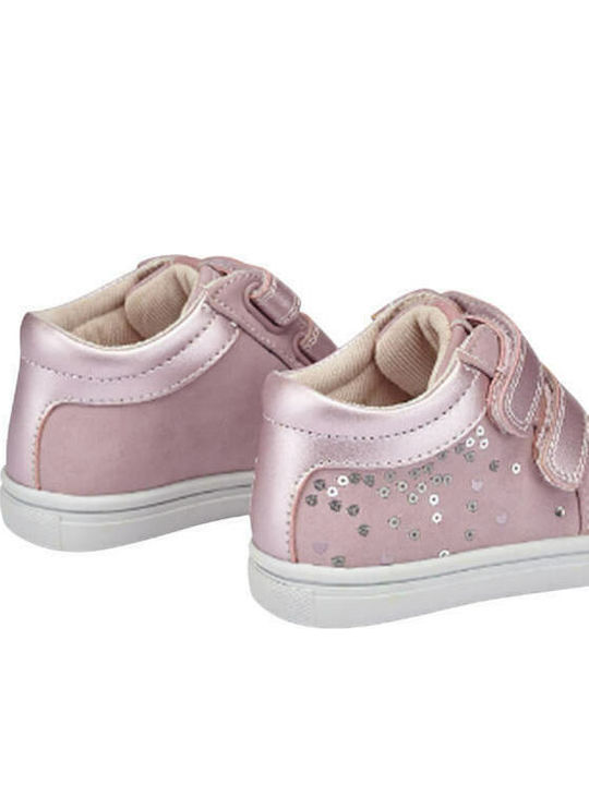 Παιδικά Sneakers High με Σκρατς Ροζ