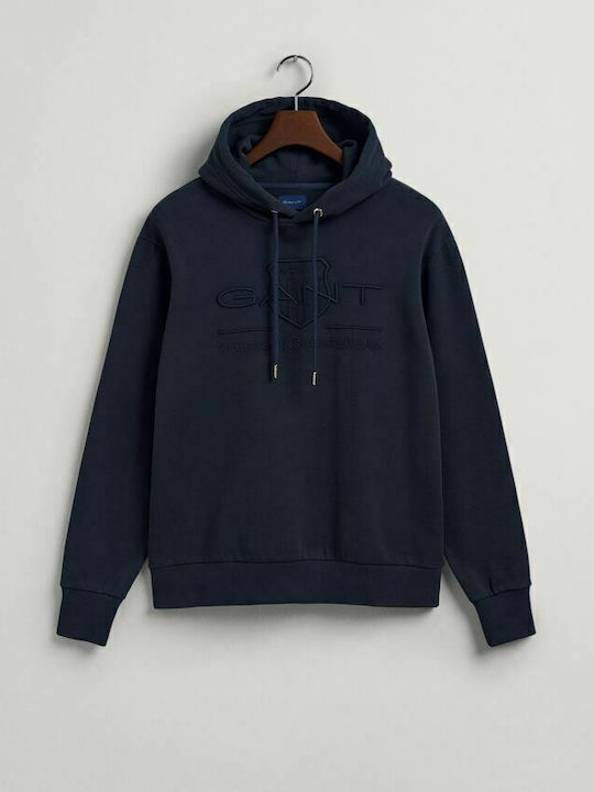 Archive Shield Sweatshirt with Hood Navy Blue