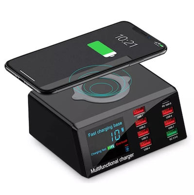 Vivid Charging Stand with 9 USB-A Ports 18W Power Delivery / Quick Charge 3.0 in Black color (20091905)