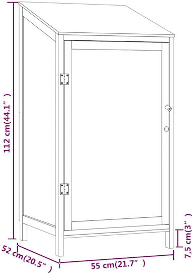 Wooden Garden Shed White 0.55x0.52x1.12m