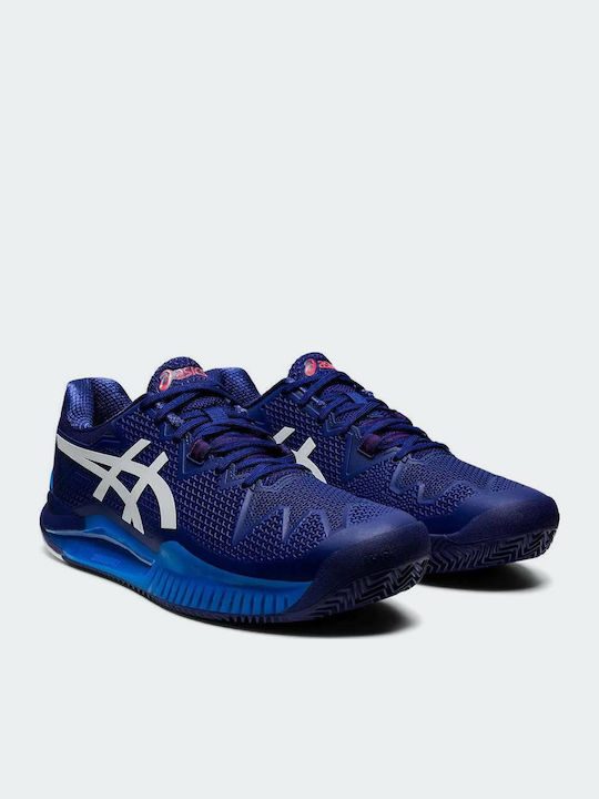 ASICS Gel-Resolution 8 Ανδρικά Παπούτσια Τένις για Χωμάτινα Γήπεδα Dive Blue / White ASICS Gel-Resolution 8 Ανδρικά Παπούτσια Τένις για Χωμάτινα Γήπεδα Dive Blue / White