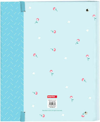 Blackfit8 Clipboard with 4 Rings for Paper A4 Light Blue Keep Growing 1pcs