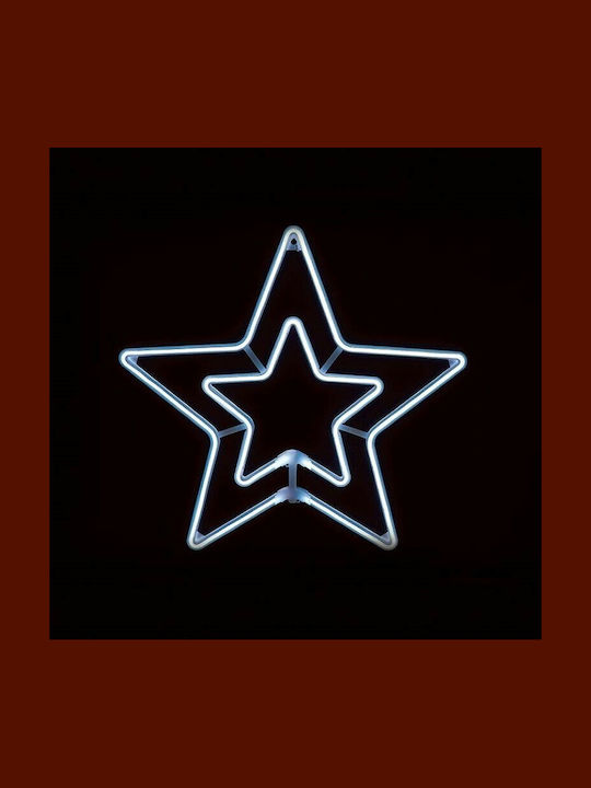 Aca Plastic Illuminated Christmas Decorative Pendant Star 55x55x55εκ. Θερμό Λευκό