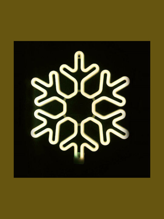 Aca Christmas Plastic Outdoor Illuminated Flake Figure White Electric with Light Tube 40x40x40cm