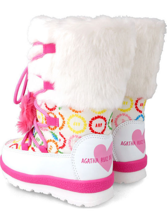 Anatomische Kinder-Schneestiefel mit Reißverschluss Weiße