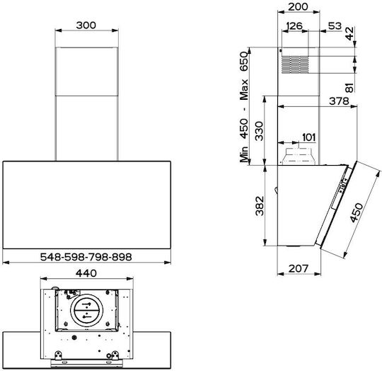 Faber Daisy + BK A80 Απορροφητήρας Καμινάδα 80cm Μαύρος