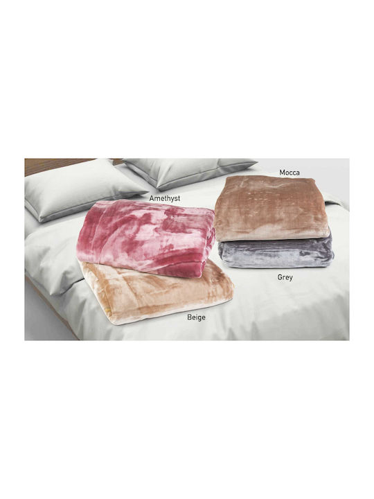 Flamingo Samtige Übergröße Decke 220x240cm Beige