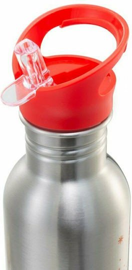 Lilliputiens Wonder Stella Kids Water Bottle Unicorn Silicone with Straw Red 600ml