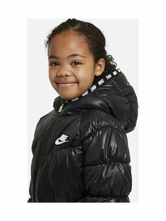 Kids' Sports Jacket Short with Hood Black